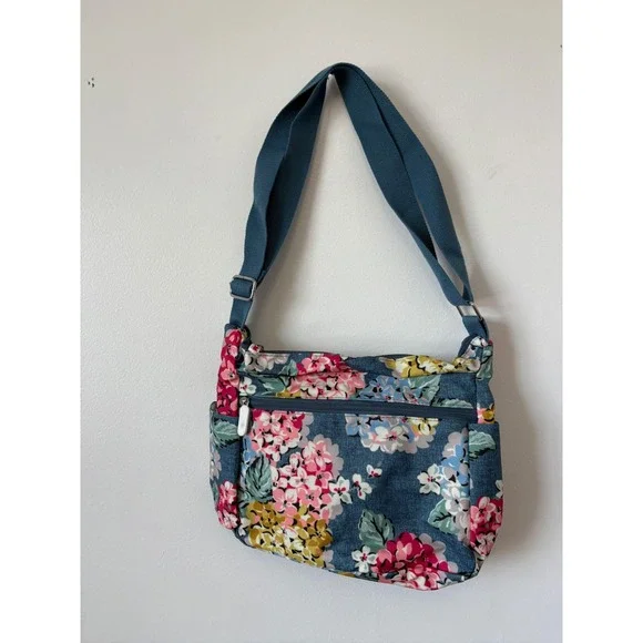 Original Suo Ya Te London Crossbody Bag – Blue Floral Print – Great Condition - Picture 3 of 5